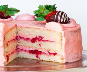 Champagne Cake With Strawberry Buttercream